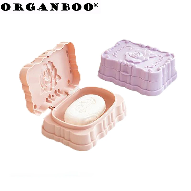 

ORGANBOO 1PC Creative Pattern Travel Bathroom Waterproof Soap Storage Box Bathroom Organizer Drain Soap Box Plastic Container