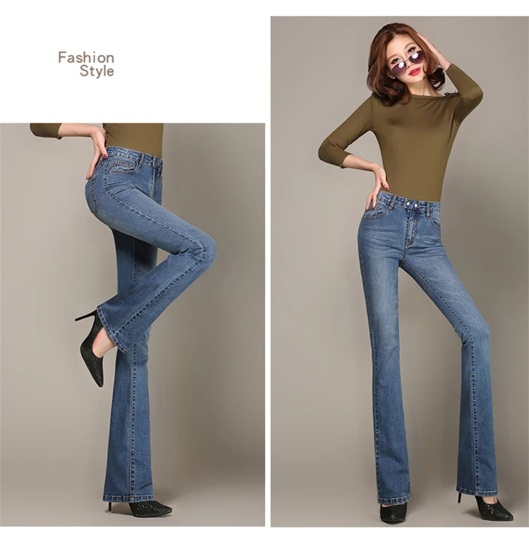 {Guoran} расклешенные джинсы для женщин, новинка, свободные джинсы, длинные брюки для женщин, модные брюки размера плюс 33 32 с высокой талией