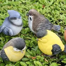 shipping.6pcs/Лот, 11*7*8, сад, украшения для дома, Изделия из смолы, смола, красочные птицы, новогодней елки