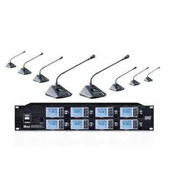 

Bolymic Professional Conference Microphone System UHF 8 Channels Gooseneck Desktop Mic Chairman Delegate Microphone mics UHF