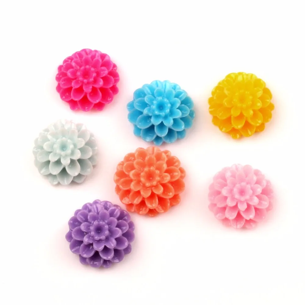

50Pcs Mixed Resin Flower Decoration Crafts Cute Kawaii Beads Flatback Cabochon Embellishments For Scrapbooking DIY Accessories