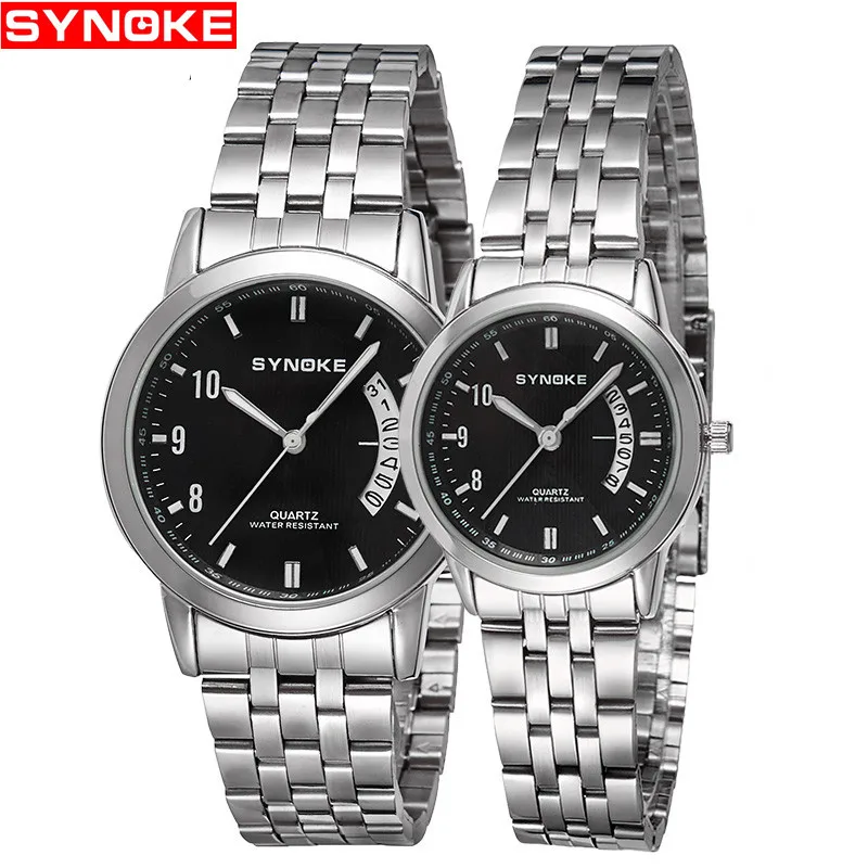 SYNOKE laies часы мужские часы деловые водостойкие кварцевые часы Montre femme Relogios para homem Montres pour homme женские часы