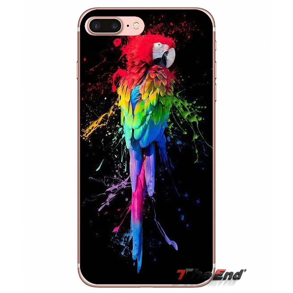 Для samsung Galaxy S2 S3 S4 S5 мини S6 S7 край S8 S9 Plus Note 2 3 4 5 8 Coque Fundas цвета радуги птица Ringneck попугай чехол - Цвет: images 5