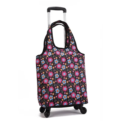 Чемодан для путешествий из ткани Оксфорд, сумка для багажа на колесиках, Сумка с колесиком, корзина для покупок, тележка 53*30*18 см - Цвет: D