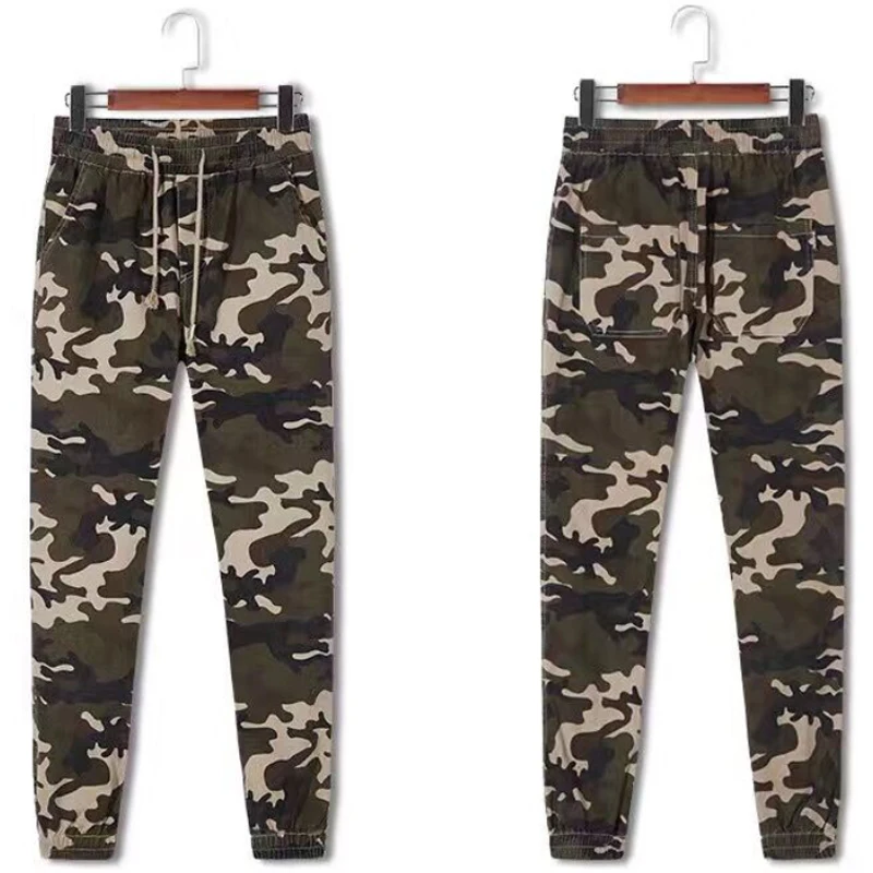 2017 Мужская Бегуном Осень Карандаш Гарем Брюки Мужчины Камуфляж Военные Потерять