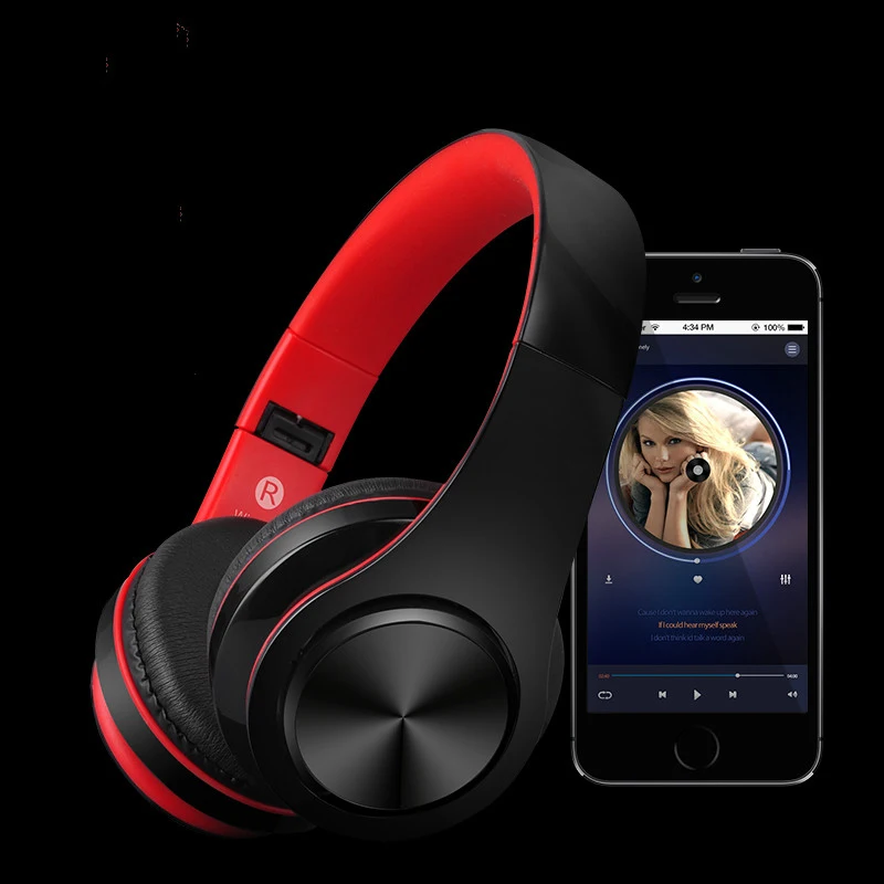 B3 Беспроводные Bluetooth 4,1 наушники портативные Hi-Fi стерео наушники музыка Спорт гарнитура FM SD с микрофоном для смартфона подарок для детей - Цвет: Red