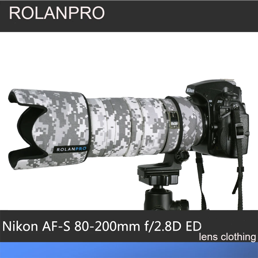 Чехол для объектива ROLANPRO камуфляжный чехол от дождя Nikkor Nikon AF 80 200 F/2.8D ED защитный