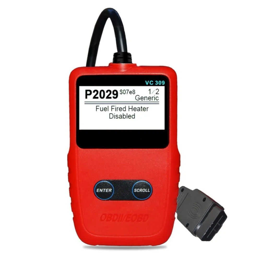VC309 автомобиля ODB2 Инструмент OBD II EOBD автомобильный диагностический инструмент сканер штрих-кода неисправности читатель