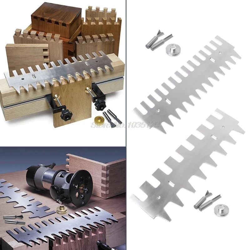 

Dovetail Template 1/4" Shank Straight Bit Guide Bushing Set 15" 16" Aluminum Alloy Drawers Accessories