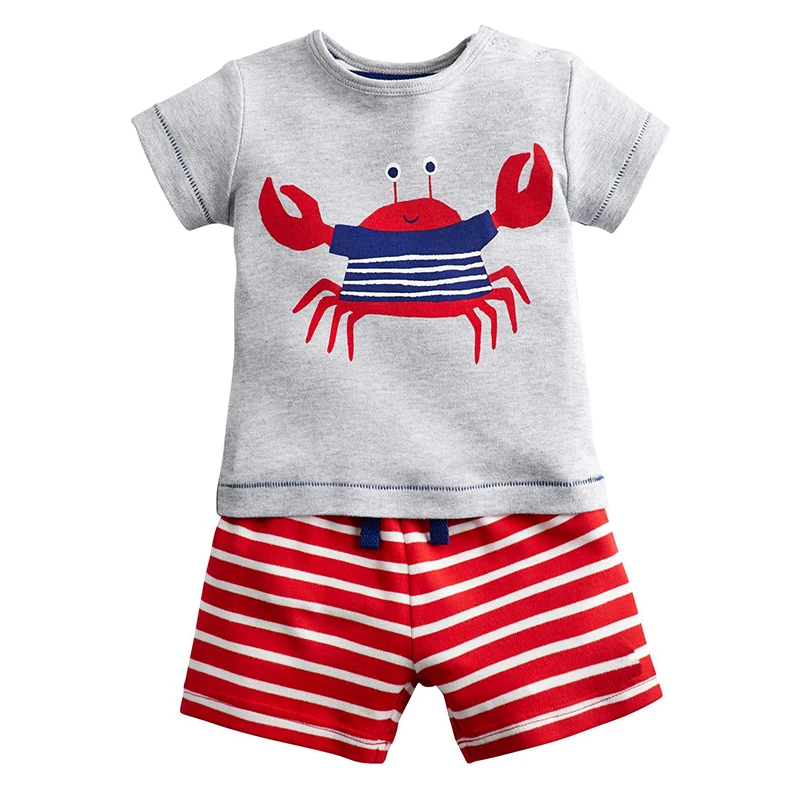 

Jumping Meters Boys Sets Tops+Shorts 2018 Brand Baby Boy Summer Clothes Kids Tracksuit Animal Sport Outfits Children Clothing
