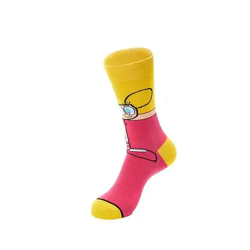 Funny fashion cartoon characters anime print unisex cotton socks colorful woman long socks novelty happy man crew socks - Цвет: 3