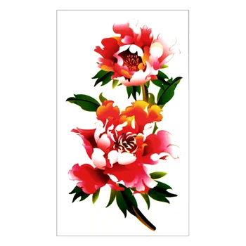 

Waterproof Temporary Tattoo sticker cute peony flowers Water Transfer fake tattoo flash tattoo for girl boy free shipping