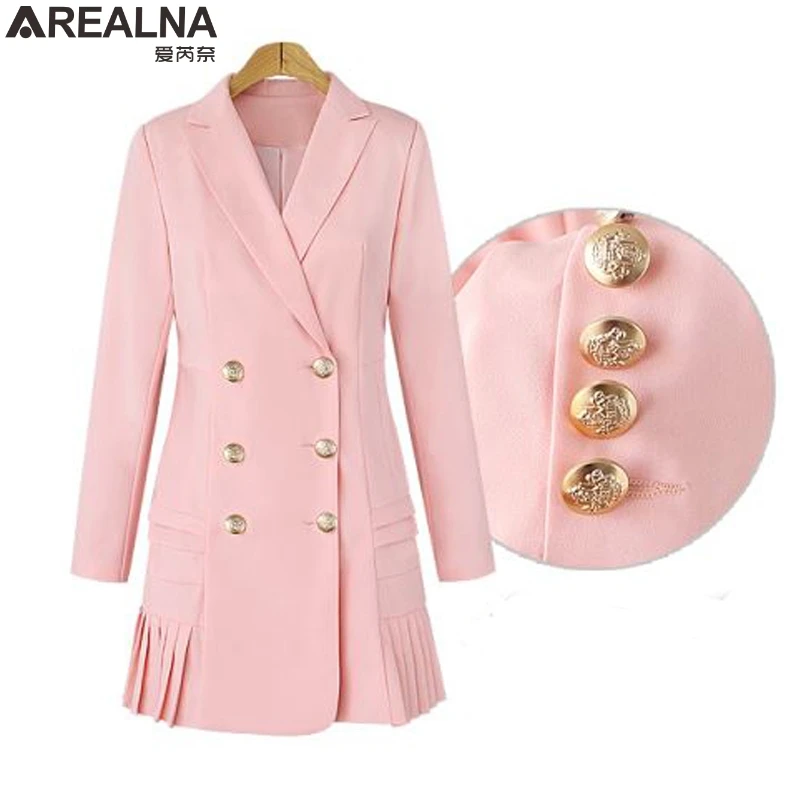 2019 Autumn Winter women blazers and jackets OL double breasted long suit coat jacket casual outwear blazer feminino Plus Size
2019 Autumn Winter women blazers and jackets OL double breasted long suit coat jacket casual outwear blazer feminino Plus Size