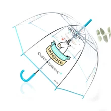 SAFEBET милый Единорог прозрачный зонтик Корейская длинная ручка полуавтоматическая Арка Аполлон мультфильм панда зонты с совами Прямая поставка