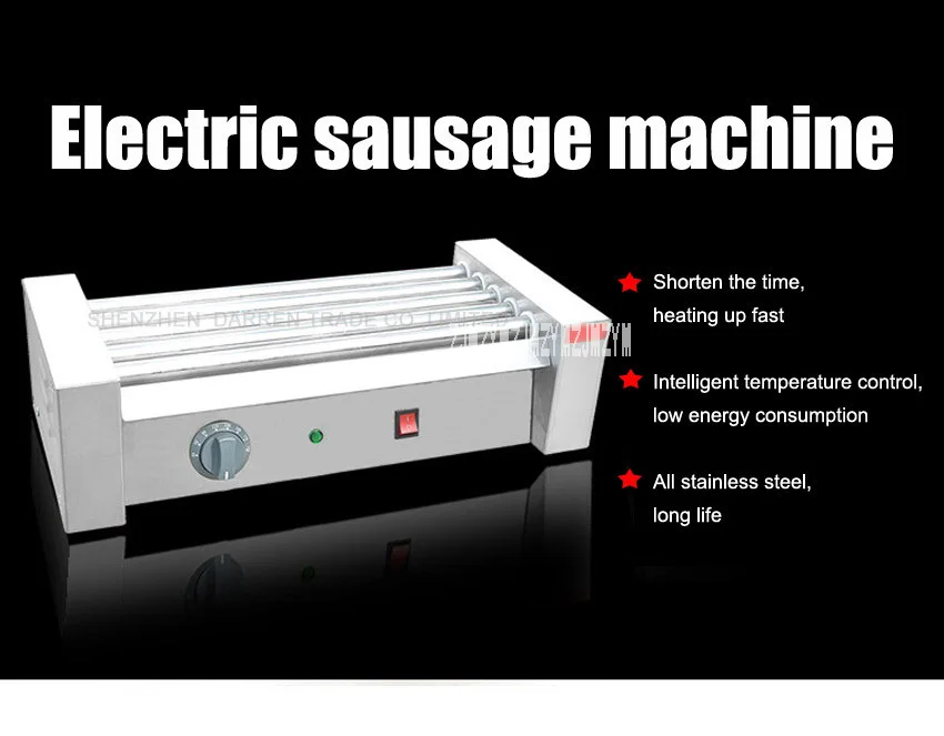 1 шт. высокое качество 5 роликов колбасная машина хот-дог запеченная машина колбасная нагревательная машина роликовый гриль для жарки сосисок 110/220 В 1000 Вт