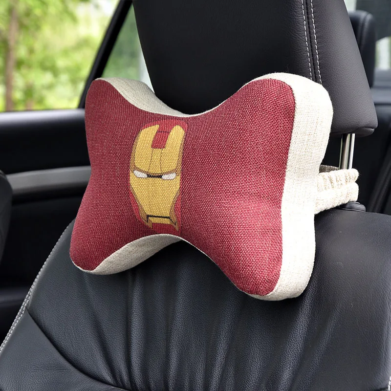 Мстители мультфильм в автокресле подголовник автомобиля под шею подушки для автомобилей головы поддержка пространства пены памяти Железный человек