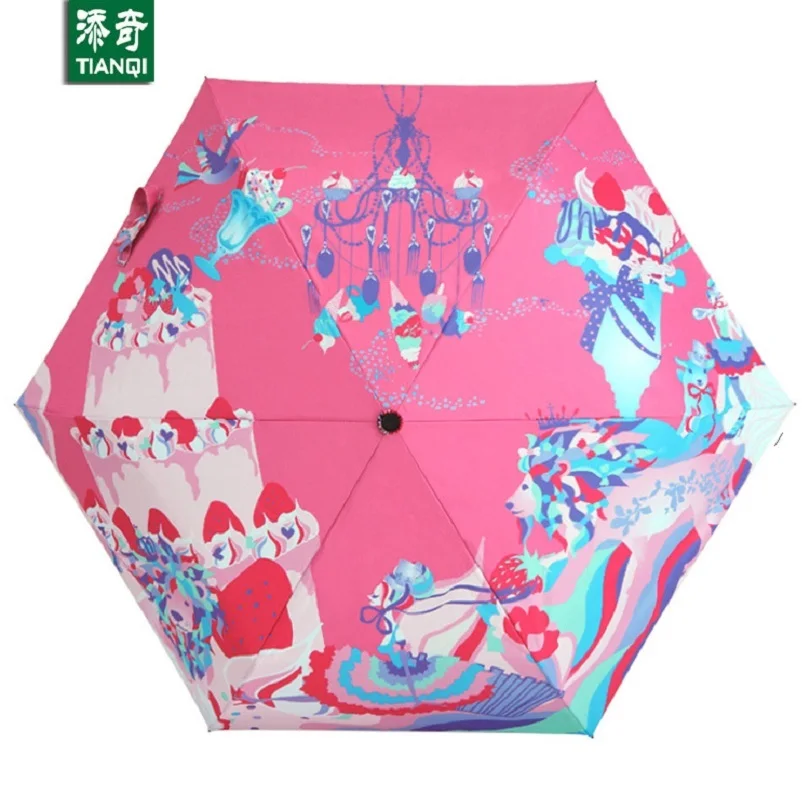 

Forest Party Creative Pattern 3 Folding women umbrella double Thickening sunshade umbrella uv umbrella,SKU 04A1C58