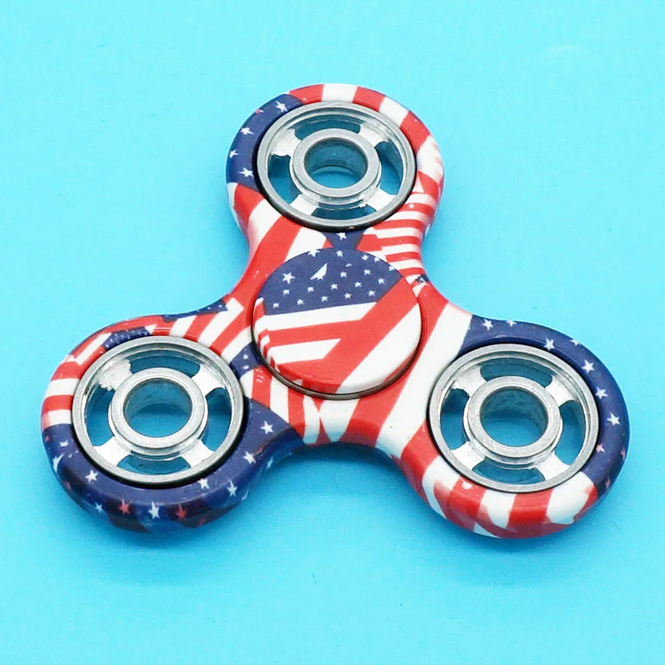 

Free shipping Fidget Spinner American Fidget Spinner Hand Gyro Decompression Puzzle Triangle Gyro Toy Gift Customization