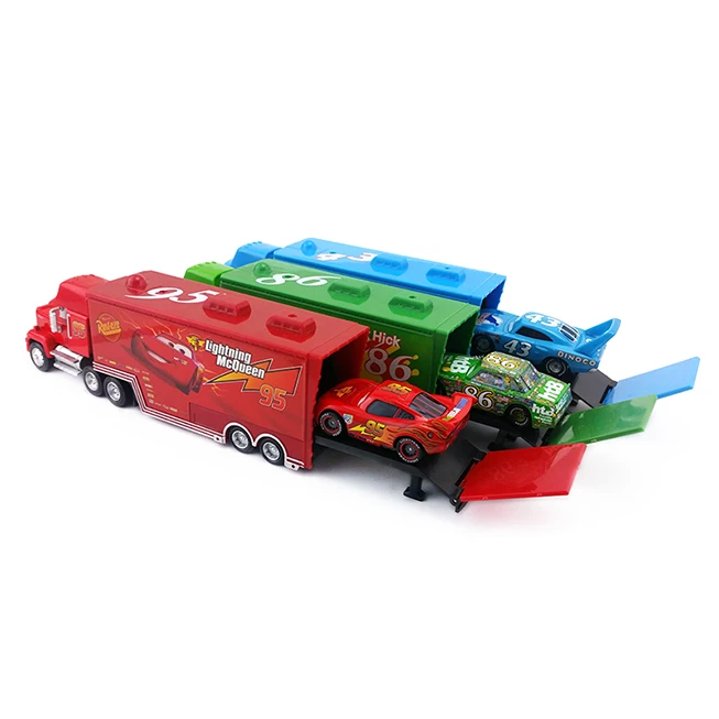 Disney Pixar Cars Mack Lightning McQueen& Чико Хикс& Король& Сказочный Хадсон грузовик игрушечный автомобиль 1:55 подарок для детей