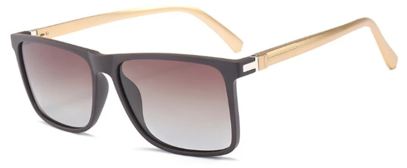 FEISHINI,, фирменный дизайн, поляризационные солнцезащитные очки для мужчин, водительские оттенки, мужские, Ретро стиль, солнцезащитные очки для мужчин, Spuare, летние, UV400 Oculos - Цвет линз: MPTY164 brown