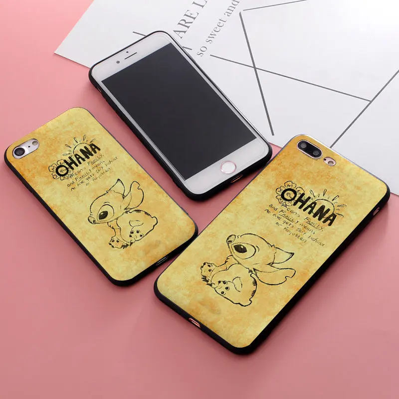 Lilo Stitch Ohana чехол s Мягкий силиконовый чехол для iPhone 11 Pro Max XR XS 5S SE 6 6S 7 8 Plus чехол для телефона TPU Capinha Coque