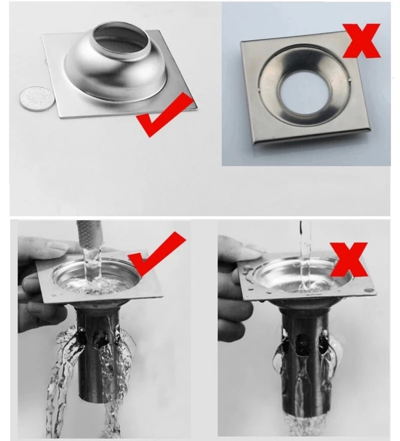 Нержавеющая сталь, напольный дренаж 10*10 см, анти-запах, квадратный душ, Слив для ванной комнаты, кухонные аксессуары, Ralo Para Banheiro