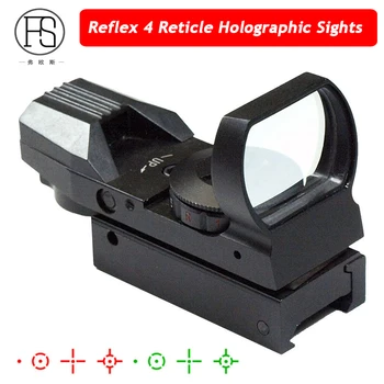 

Tactical Rifle Gun Reflex Sight Red Green Dot Sight Scope Reflex 4 Reticle Holographic Sights 20mm Or 11mm