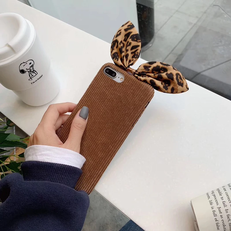 Чехол для телефона с милыми кроличьими ушками iphoneXS XR XS MAX Вельветовая мягкая