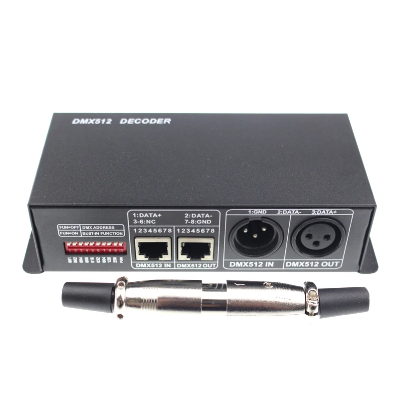 

Led 12V 24V DMX512 Decoder DMX Controller DMX512 digital control signal convert into PWM signal for driving LED lamp output 4CH