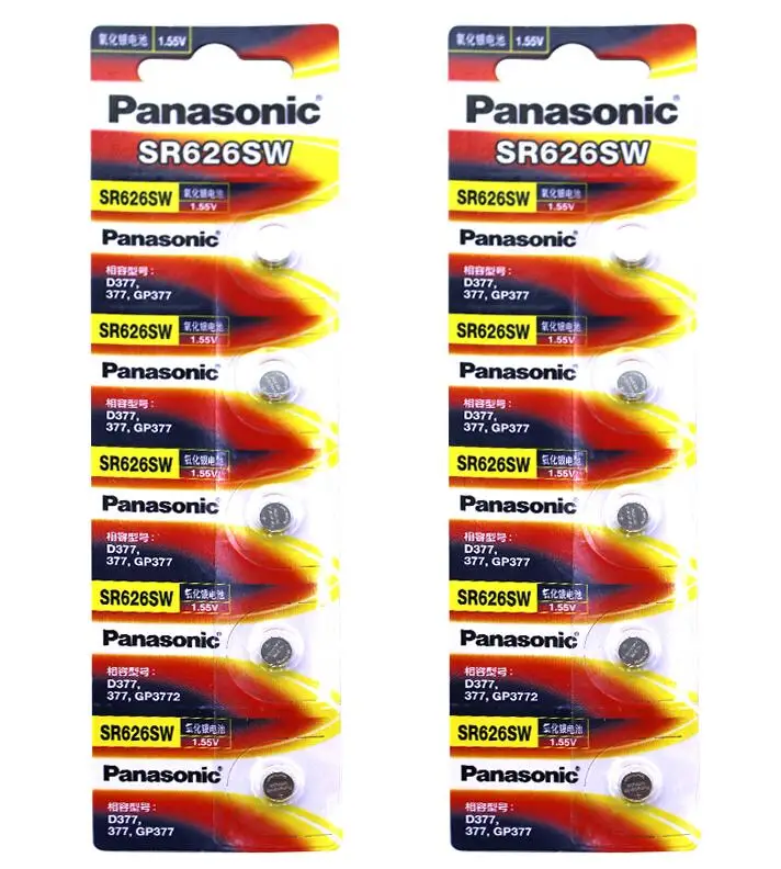 10pcs/lot Panasonic SR626SW Silver Oxide Battery G4 377A 377 LR626 SR626SW SR66 LR66 Button Cell Watch Coin Batteries 10pcs/lot Panasonic SR626SW Silver Oxide Battery G4 377A 377 LR626 SR626SW SR66 LR66 Button Cell Watch Coin Batteries