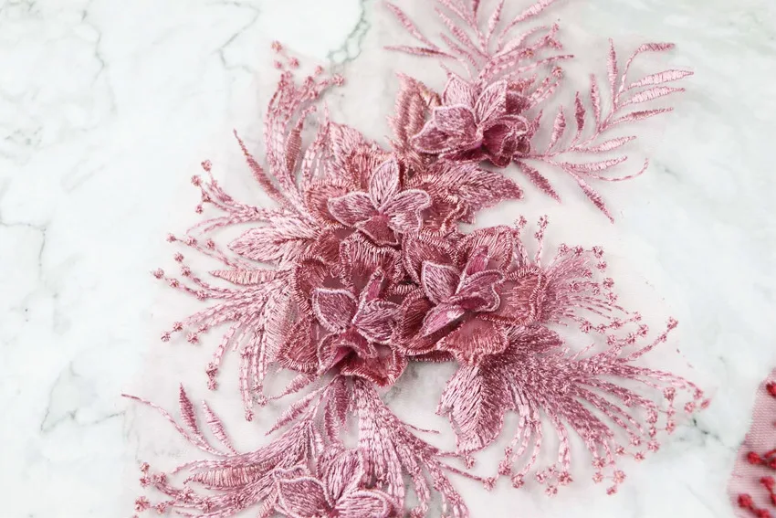 Вышивка Одежда аксессуары вышивка кружева трехмерное свадебное платье ручной работы на заказ ткань сетка низ цветок