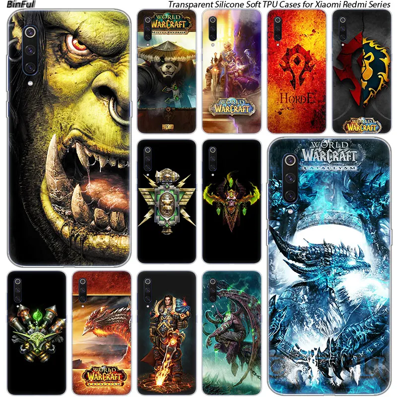 

World of Warcraft Silicone Case For Xiaomi Pocophone F1 9T 9 9SE 8 A2 Lite A1 A2 Mix3 Redmi K20 7A Note 4 4X 5 6 7 Pro S2 Cover