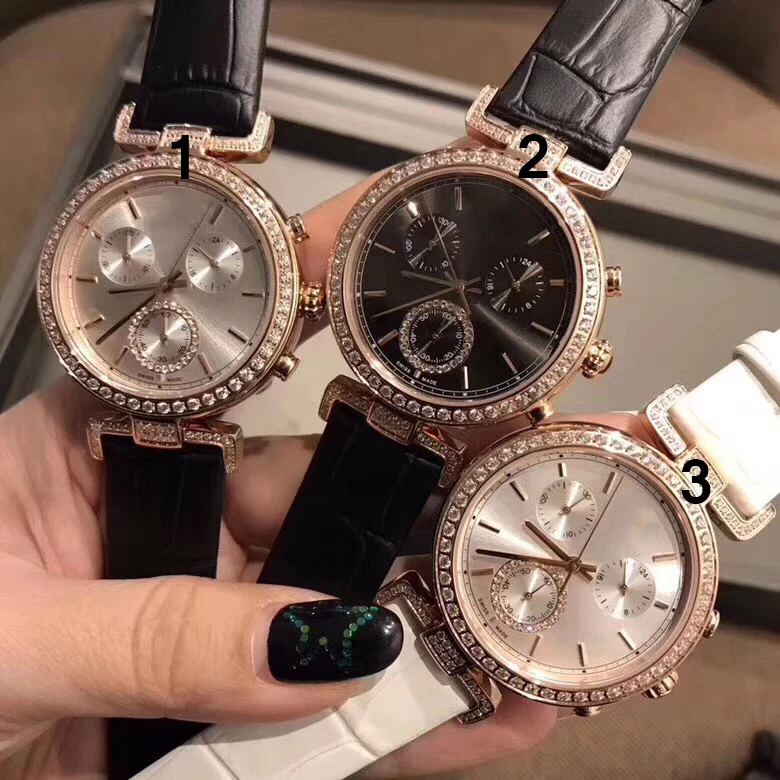 

ROBOL Original Fashion Simple Ladies Luxury Watch Belt Strap Quartz Three-eye Dial Watch Men and Women Couple Watches