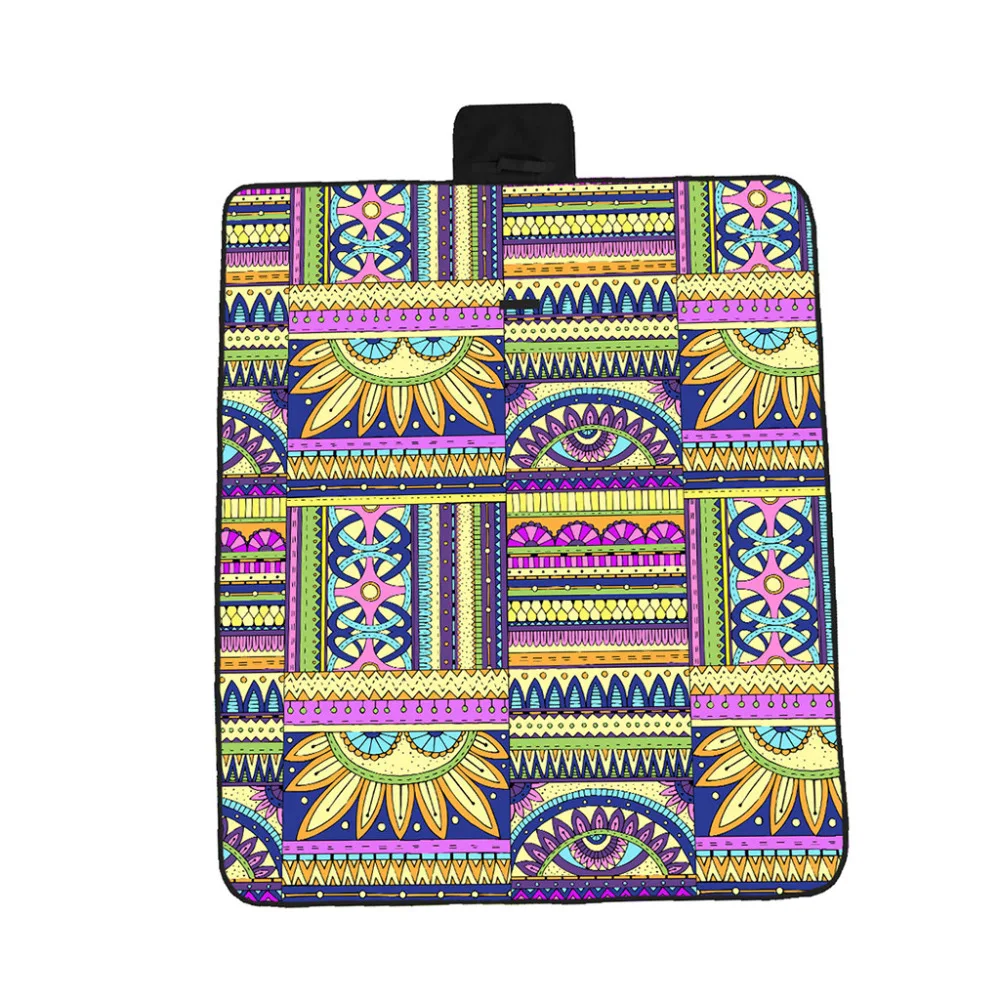 

Multicolor 148x200cm 5 Size Handle Design 3D Digital Printing Full Polyester Oxford Cloth Picnic Mat Beach Mat #5A03