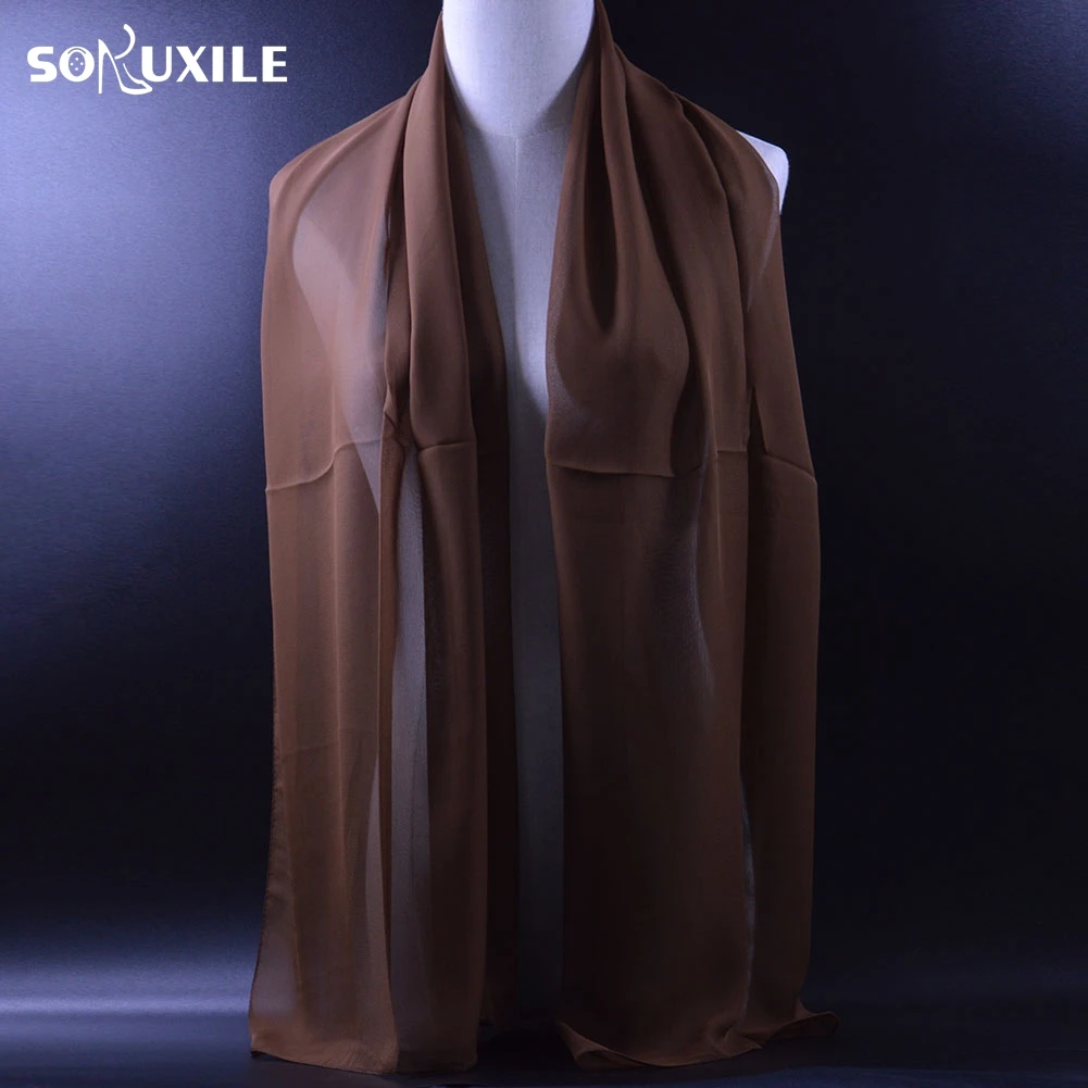 

SOKUXILE Classical Solid Scarf Women Spring Summer Thin Shawl Wraps From India New 2018 Fashion Smooth Lady Hijab Silk Scarves