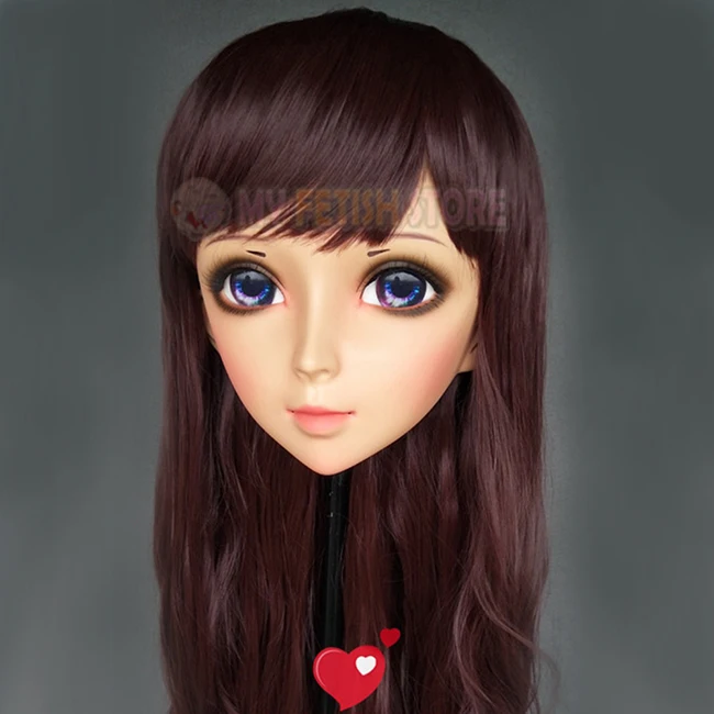 (Ying 03) Женская милая девочка резиновая полуголовая маска кигуруми с BJD глазами