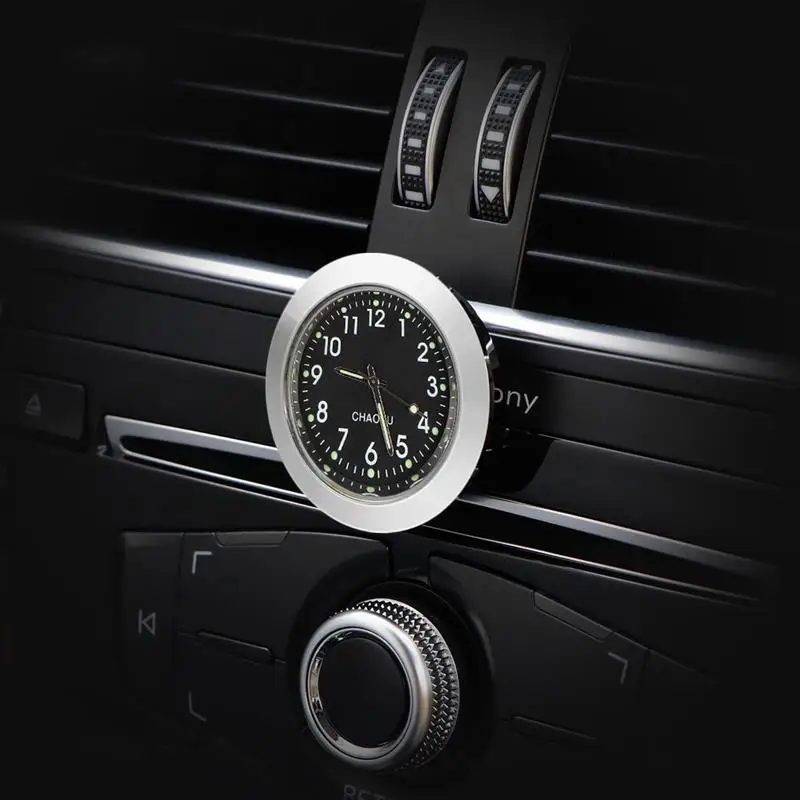 

Car Ornaments Auto Air Vents Outlet Quartz Clock Clip Automotive Watch Interior Dashboard Stick On Clock Accessories