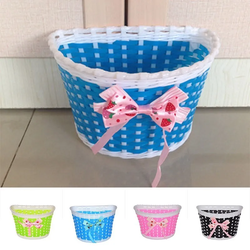 Top Bicycle Basket Front Bag Rear Hanging Basket Panniers Bike Bowknot Front Basket For Children Girl Gifts Cycling Accessories 4