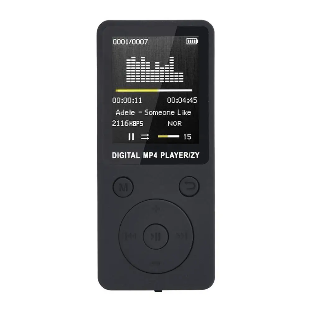 Портативный MP3 плеер Спорт Walkman HiFi MP3 Музыкальные плееры без потерь Звук Музыкальный плеер FM рекордер поддержка 32G карта памяти mp3 - Цвет: Черный