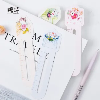 

30pcs/pack Cute Cat in Letter Bookmark Paper Bookmarkers Promotional Gift Stationery Film Bookmarks For Books Book Markers