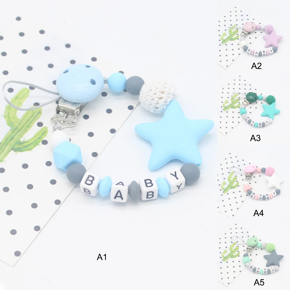 Baby Pacifier Clip Anti-chain Infant Pacifier Chain Toy Infant Silicone Beads Teether Holder
