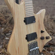 Новинка NK безголовая гитара Fanned Fret Гитара s модель Дерево прозрачный цвет Пламя клен Шея Гитара