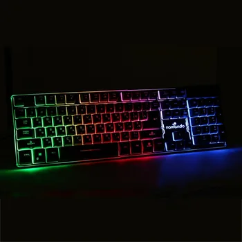 

Key Gaming Keyboard Gamer Floating LED Backlit USB Interface Luminous Keyboard Russian Version Wired Waterproof 104