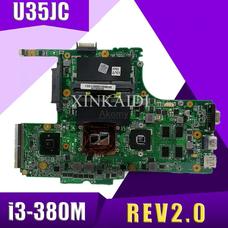 

s-2 U35JC With I3-380M CPU mainboard REV2.0 For ASUS U35J U35JC laptop motherboard 60-N0SMB1600-A05 100% Tested well