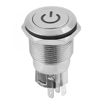 

Touch Switch Switch 40pcs 19mm Waterproof Self-locking Metal Push Button Switch 12V LED Light 5-Pin Wireless Switch
