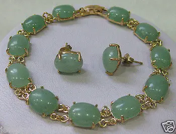

Hot sell Noble- hot sell new - Jewellery green * bracelet earring sets AAA style 100% Natural stone * Noble Fine jewe