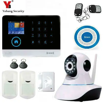 Yobang Security APP Control Touch Keypad WIFI Home Security Alarm System Video IP Camera RFID GSM SMS Burglar Alarm Sensors Yobang Security APP Control Touch Keypad WIFI Home Security Alarm System Video IP Camera RFID GSM SMS Burglar Alarm Sensors