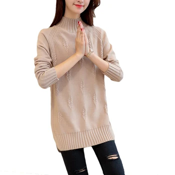 Split Turtleneck Sweater Women 2018 Winter Loose Long Sleeve Knit Jumper Women Pullovers and Sweaters Female Pull Femme CM851
Split Turtleneck Sweater Women 2018 Winter Loose Long Sleeve Knit Jumper Women Pullovers and Sweaters Female Pull Femme CM851