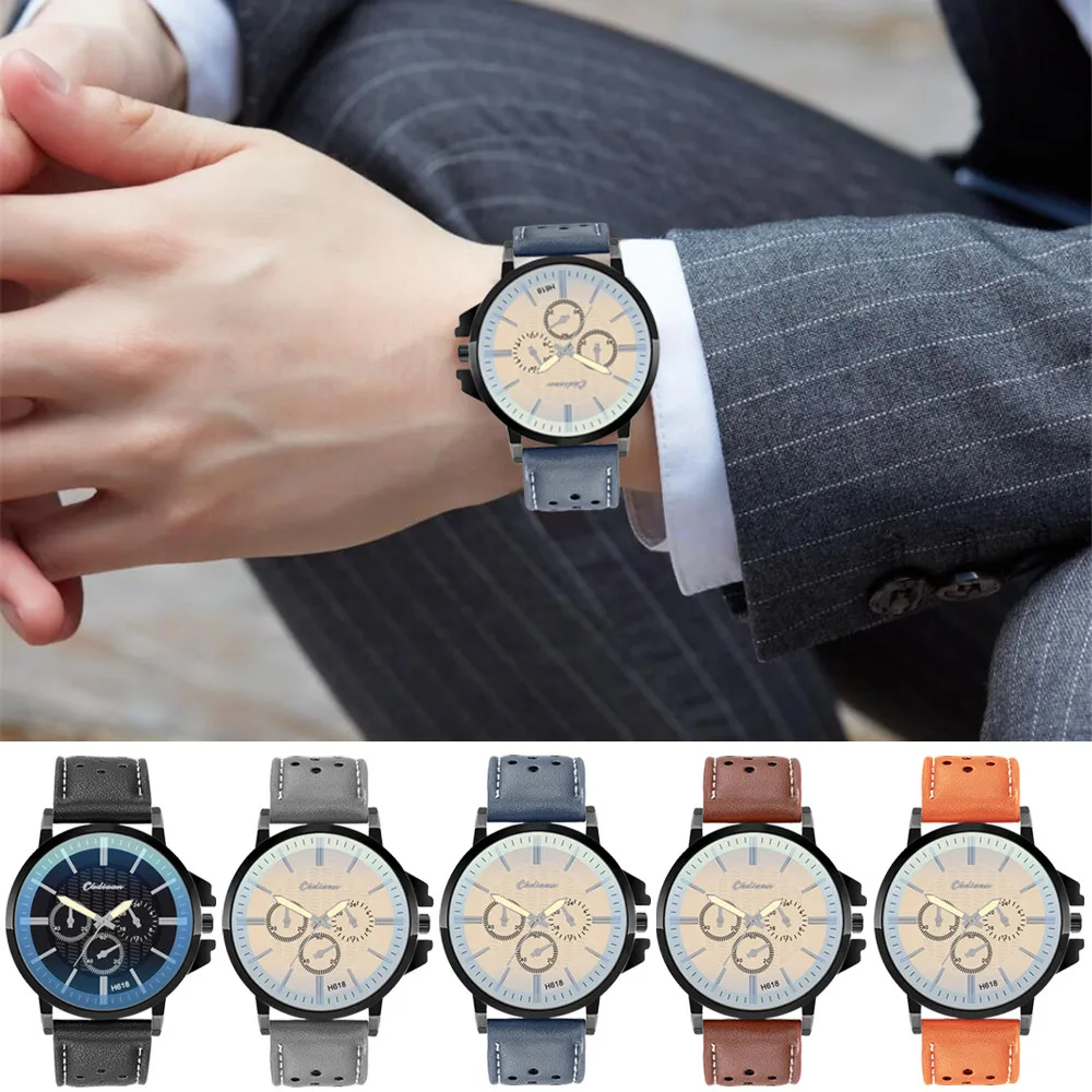 

Mens Watch Retro Stainless Steel Analog Alloy Quartz Wrist Watch Retro Design Leather Band Watch Analog Alloy Quartz Wris