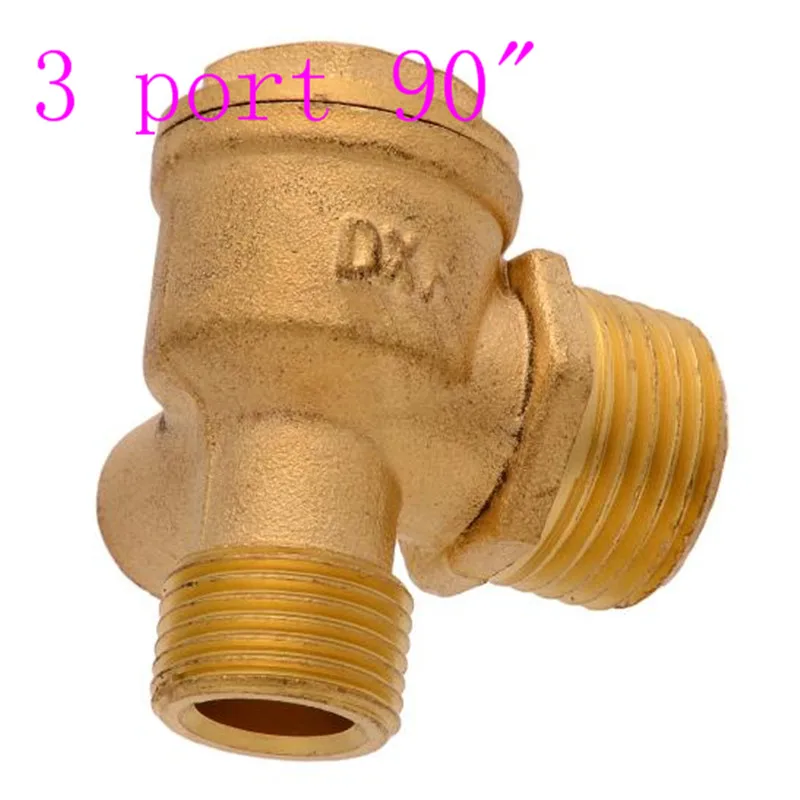 

3 Port Brass Air Compressor Valve Air Compressor Check Valve Central Pneumatic Valves Thread 90 Degree for Home Tools